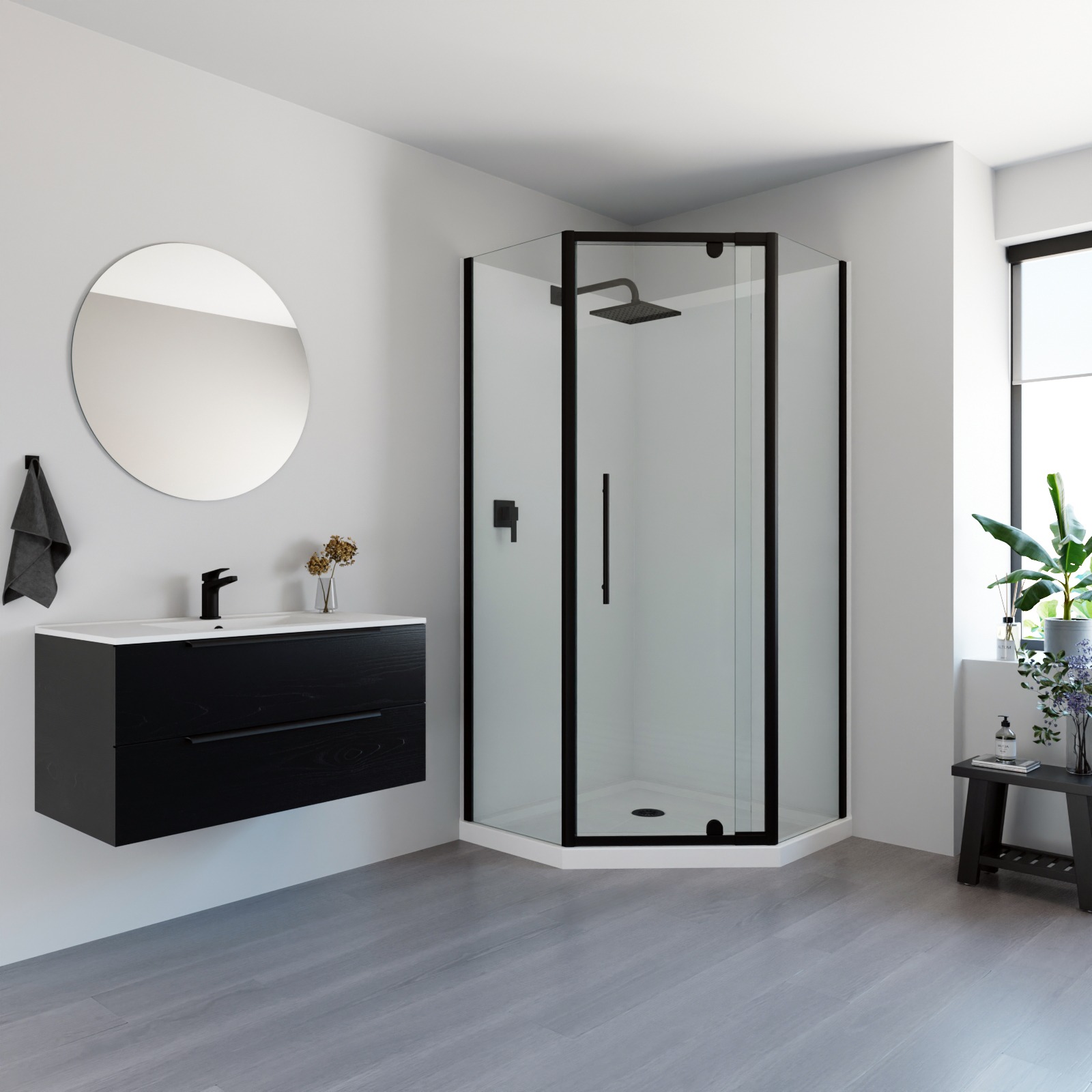 Full Shower Acrylic Neo Black - Image 3
