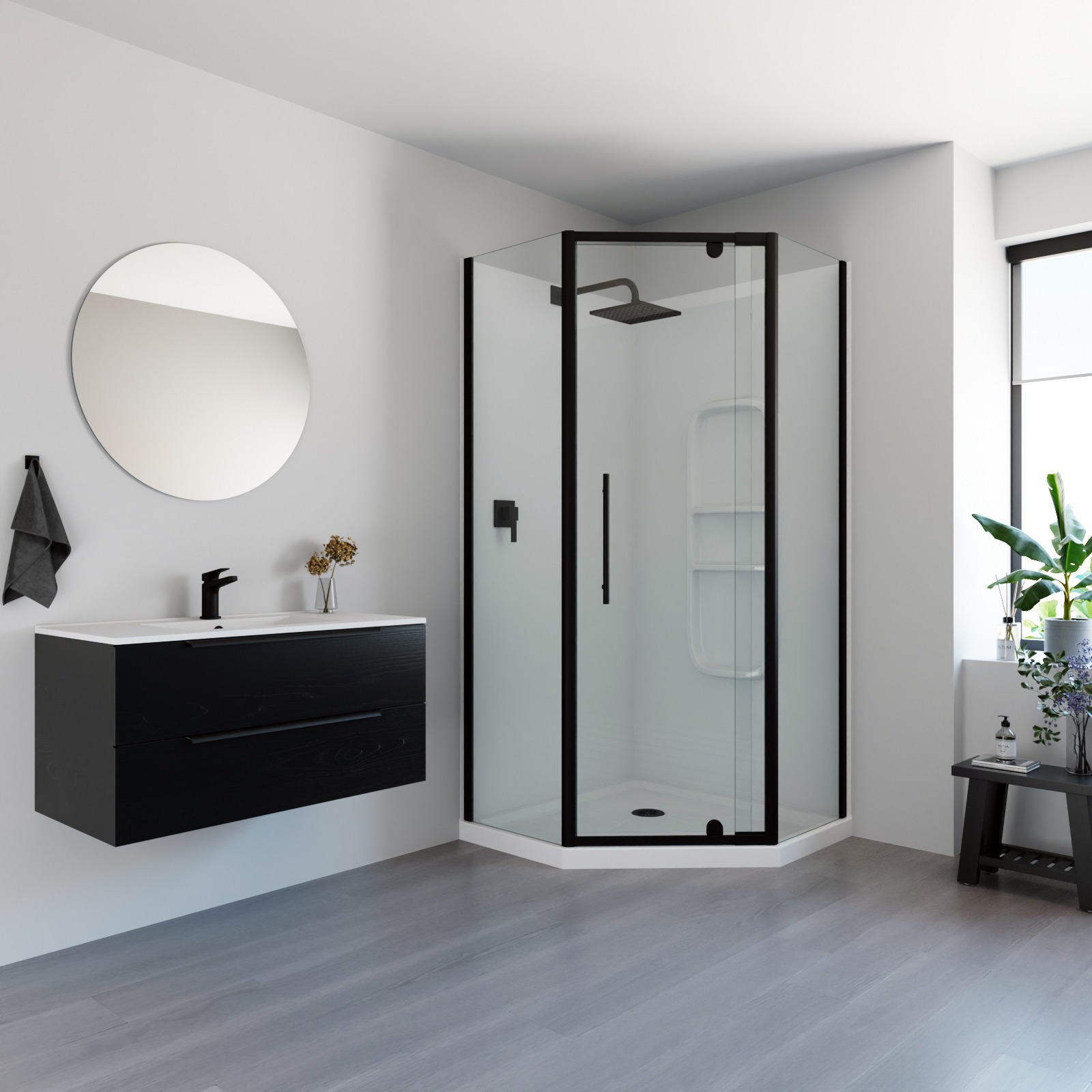 Full Shower Acrylic Neo Black - Image 4